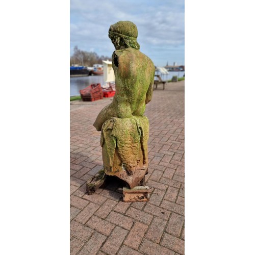 208 - The Shepherd Boy, after Bertel Thorvaldsen (1770–1844), a 19th century terracotta statue of a shephe... 