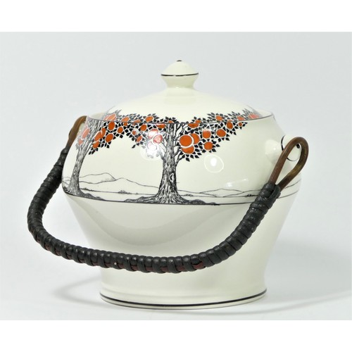 244 - A Crown Ducal Art Deco Orange Tree (A1211) pattern part tea service to include, teapot (12 x 15 cm),... 