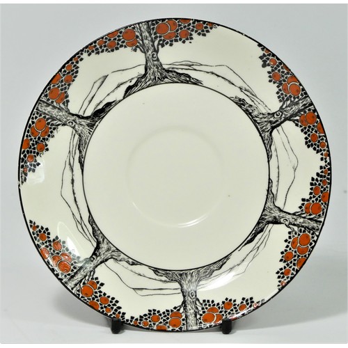 244 - A Crown Ducal Art Deco Orange Tree (A1211) pattern part tea service to include, teapot (12 x 15 cm),... 