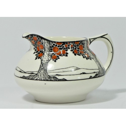 244 - A Crown Ducal Art Deco Orange Tree (A1211) pattern part tea service to include, teapot (12 x 15 cm),... 