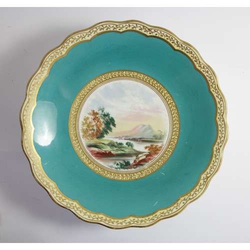 258 - John Rose & Co., Coalbrookdale, Shropshire, an early 19th century dessert plate, gilt border, armori... 