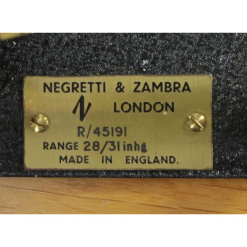 302 - Negritti & Zambra, London, a mid 20th century light oak barograph, serial number R/45191, range 28.3... 