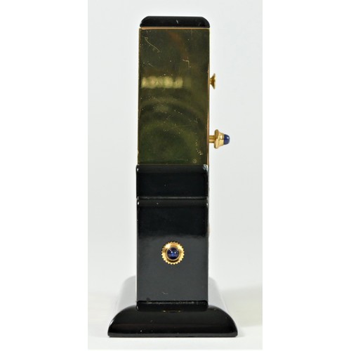 303 - Cartier, an Art Deco style gilt brass and lacquer adjustable quartz alarm clock, numbered 890701551,... 