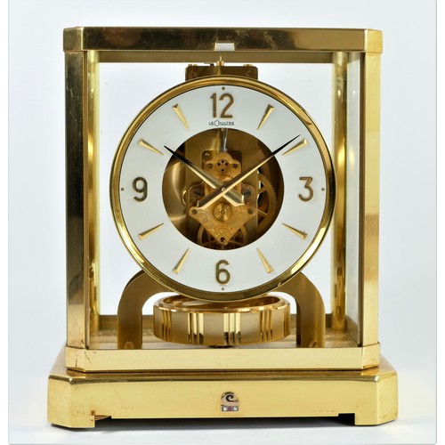 308 - Jager-LeCoultre Atmos gilt brass five glass mantel clock, c.1970, 15 jewelled unadjusted Swiss movem... 