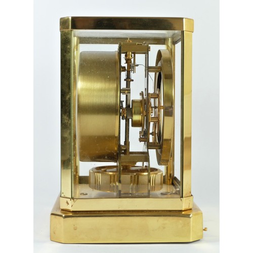 308 - Jager-LeCoultre Atmos gilt brass five glass mantel clock, c.1970, 15 jewelled unadjusted Swiss movem... 