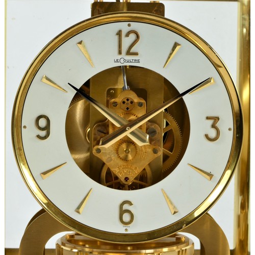 308 - Jager-LeCoultre Atmos gilt brass five glass mantel clock, c.1970, 15 jewelled unadjusted Swiss movem... 