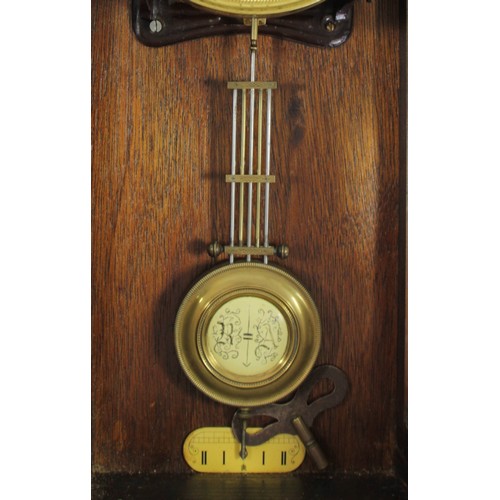 330 - Friedrich Mauthe, Schwenningen, Germany, a late 19th century Vienna style walnut wall clock, brass d... 