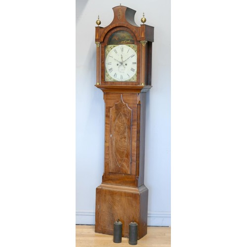 334 - George Bartle, Brigg, a late Georgian crossbanded and inlaid mahogany eight day longcase clock, the ... 