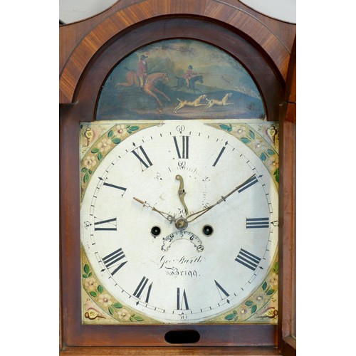 334 - George Bartle, Brigg, a late Georgian crossbanded and inlaid mahogany eight day longcase clock, the ... 