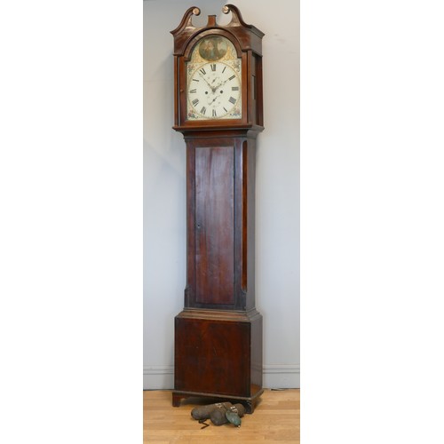 335 - A Victorian mahogany eight day long case clock, the 13