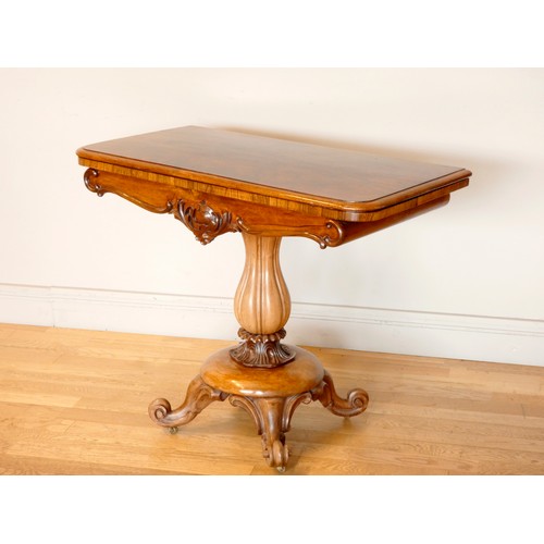 349 - Of Royal HRH Edward VII interest; A William IV rosewood fold over card table, the rectangular top wi... 