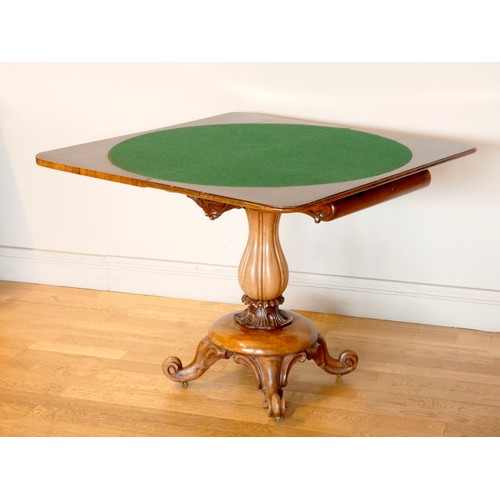 349 - Of Royal HRH Edward VII interest; A William IV rosewood fold over card table, the rectangular top wi... 