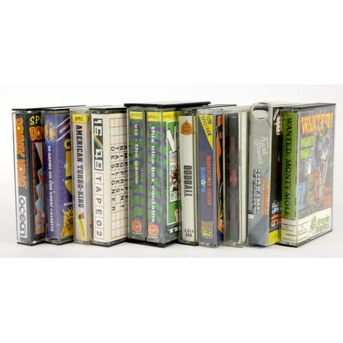 35 - A collection of eleven Spectrum cassettes, to include 16/48 Tape 02 (case, insert), American Turbo-K... 