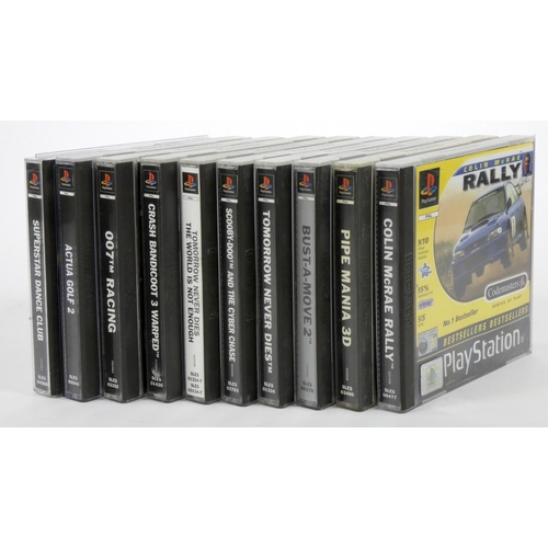 67 - A collection of ten Playstation 1 games, cased, to include Actua Golf (manual), 007 Racing (manual),... 