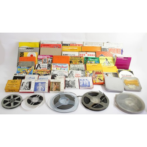 A collection of 8mm reel to reel films, to include erotic films