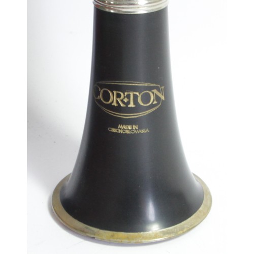 145 - A Corton clarinet, made in Czechoslovakia, with brush and reed, fitted interior carry case