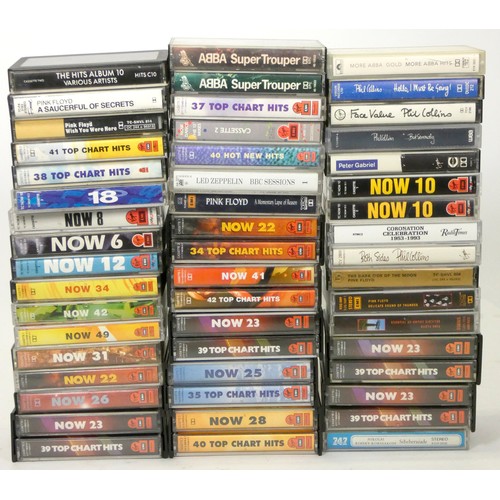 A collection of cassette tapes, to include Pink Floyd, The Beatles, Led  Zeppelin, Queen, Alice Coope