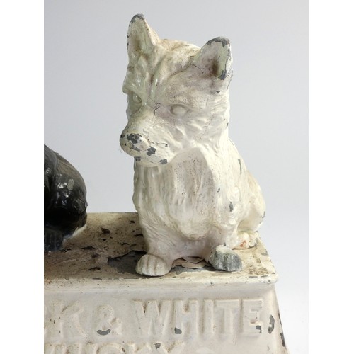 178 - A Buchanan's Black & White Whisky Scottie dogs back bar advertising figure, painted spelter, 27cm x ... 