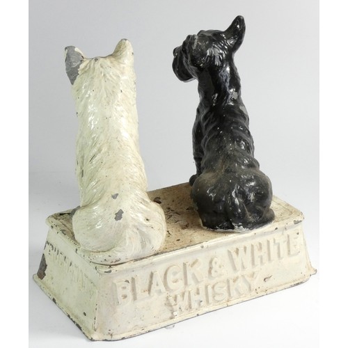 178 - A Buchanan's Black & White Whisky Scottie dogs back bar advertising figure, painted spelter, 27cm x ... 