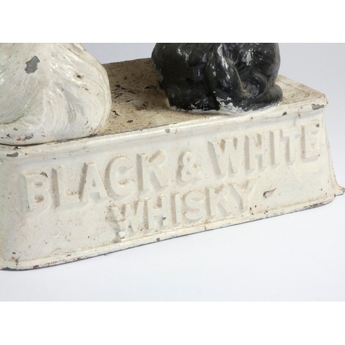 178 - A Buchanan's Black & White Whisky Scottie dogs back bar advertising figure, painted spelter, 27cm x ... 