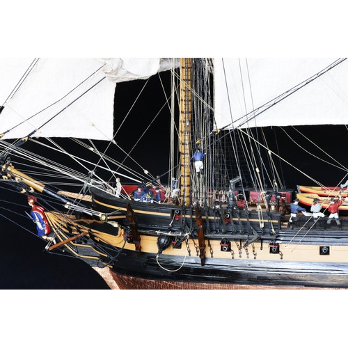 196 - H.M.S. Surprise, ex L'Unite, a museum quality 1/48th scale hand built ships model, built by L. Calla... 