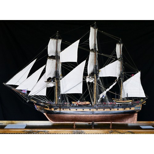 196 - H.M.S. Surprise, ex L'Unite, a museum quality 1/48th scale hand built ships model, built by L. Calla... 