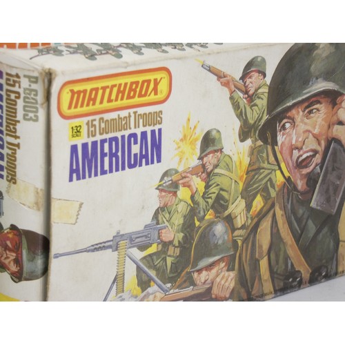 202 - Three Airfix kits of soldiers, 1:32 scale, including British Infantry, British Infantry Support Grou... 