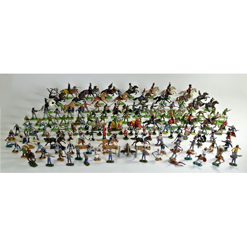 221 - Over eighty Britain's Deetail / Hong Kong cast figures, including infinitary, cavalry knights and ot... 