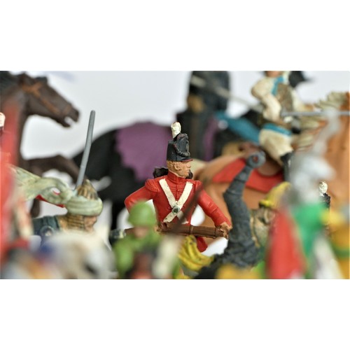 221 - Over eighty Britain's Deetail / Hong Kong cast figures, including infinitary, cavalry knights and ot... 