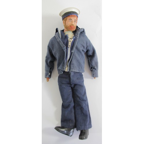 226 - A Action Man, realistic hair and beard, in a Navel outfit, together with a collection of accessories... 