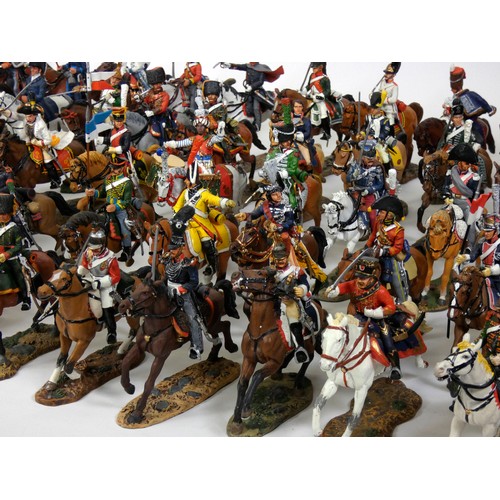 240 - A collection of seventy Del Prado die-cast figures, Cavalry of the Napoleonic Ward, together with ac... 