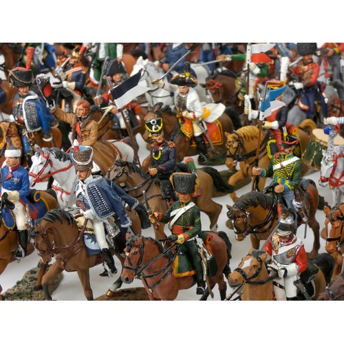 240 - A collection of seventy Del Prado die-cast figures, Cavalry of the Napoleonic Ward, together with ac... 