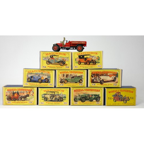 242 - Nine Matchbox Models Of Yesteryear, original boxes, to include Horse Drawn Fire Engine (Y-4), 1911 M... 