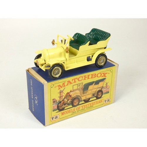 243 - Nine Matchbox Models Of Yesteryear, original boxes, to include 1911 Daimler (Y-13), 1904 Spyker Tour... 