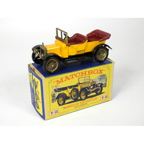 243 - Nine Matchbox Models Of Yesteryear, original boxes, to include 1911 Daimler (Y-13), 1904 Spyker Tour... 