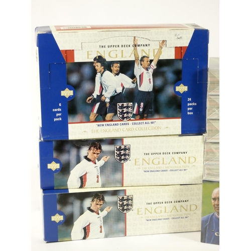 249 - Thirty seven sealed packs of Upper Deck England Men's National Team 1998 trading cards, believed to ... 