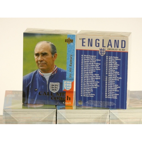 249 - Thirty seven sealed packs of Upper Deck England Men's National Team 1998 trading cards, believed to ... 