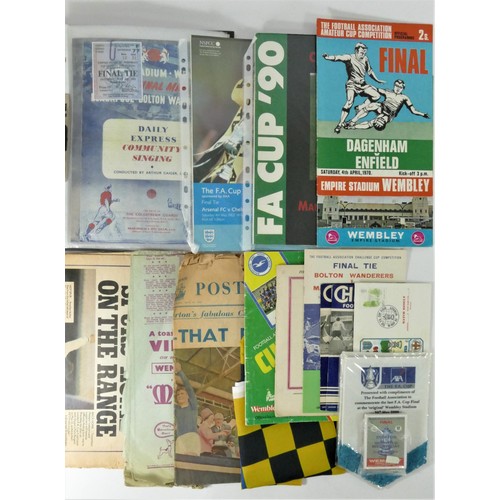 281 - A collection of FA cup memorabilia, to include a complete series of the Daily Express Community Sing... 