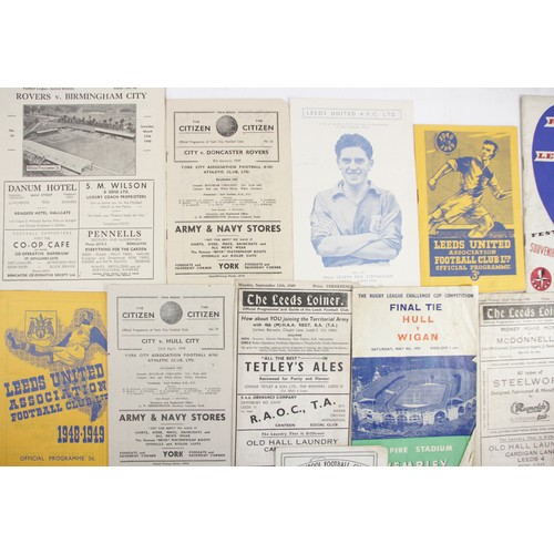 285 - A collection of football programs, to include York City v Hull City 1949 x 2, York City v Doncaster ... 