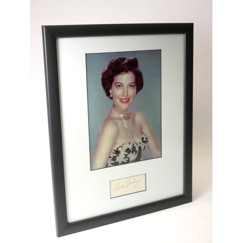 325 - Five celebrity autographs, framed and mounted with actors headshot and signature, to include Ava Gar... 