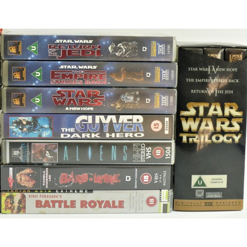 328 - A collection of eighteen VHS tapes, including The Star Wars Trilogy box set, Star Wars, Star Wars : ... 