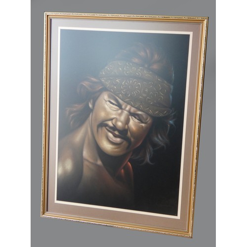 331 - Charles Bronson, Chato's Land (1972), print, artist unknown, framed and mounted, perspex fronted, 73... 