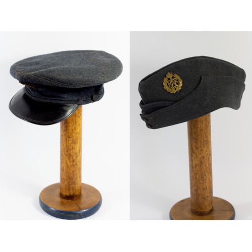 363 - An RAF cap by J. Collett Ltd, dated 1953 size 7 1/8 and a WWII RAF side cap, by J. Collett Ltd, date... 