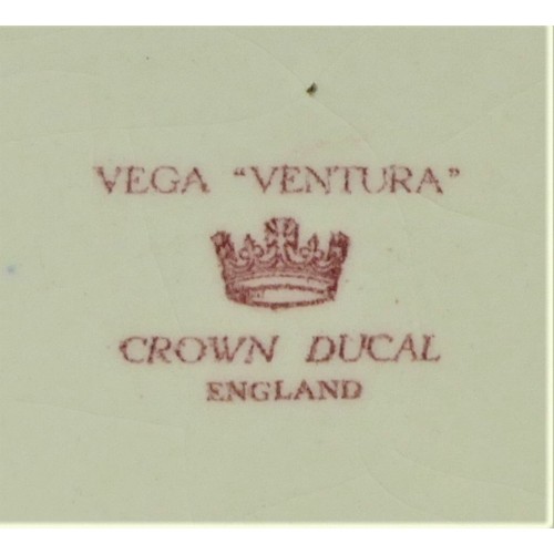 379 - Vega Ventura, a Crown Ducal plate with transfer print, RAF and USAF border, 26.5cm diameter, togethe... 