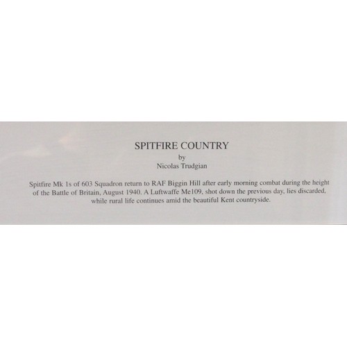 380 - Nicholas Trudgian, Spitfire Country, limited edition print, 242/500, signed in pencil by the artist ... 