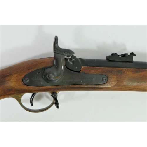 387 - A reproduction woold and metal pin fire rifle by the London Armory Co, 140cm.