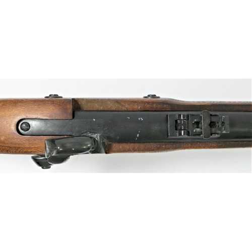 387 - A reproduction woold and metal pin fire rifle by the London Armory Co, 140cm.