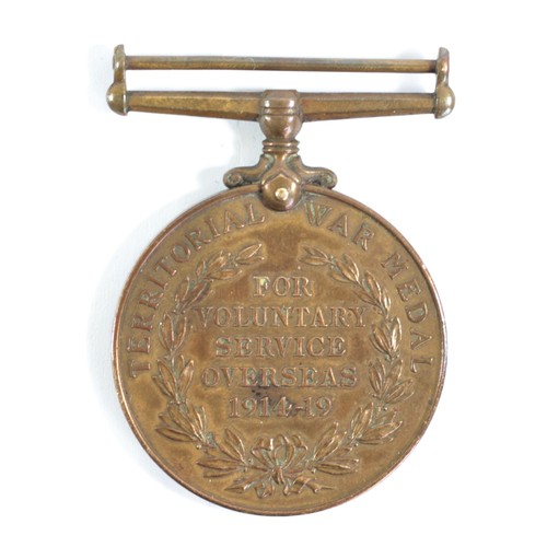 404 - WWI Territorial Force War Medal 1914-19, awarded to 2008 Gnr. A.J. King R.A.  
Only 34,000 of these ... 