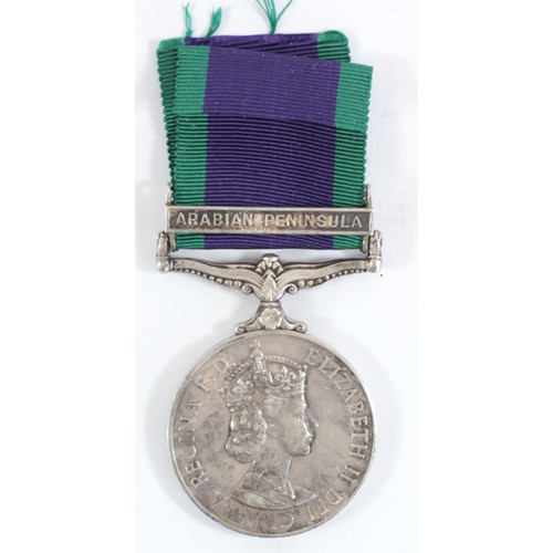 406 - Queen Elizabeth II General Service Medal, Arabian Peninsula, awarded to 23604414 Pte. L. Ufland, R.A... 