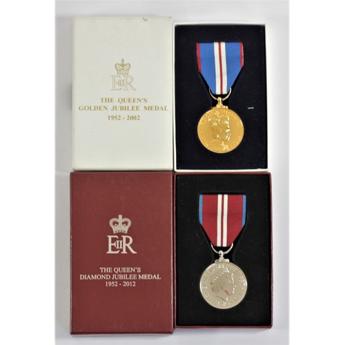 411 - Queen Elizabeth II Golden Jubilee medal and Diamond Jubilee medal, both boxed and unused